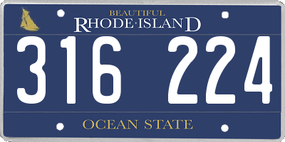RI license plate 316224