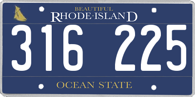 RI license plate 316225