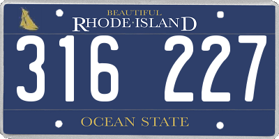 RI license plate 316227