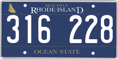 RI license plate 316228