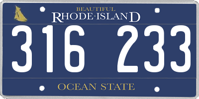 RI license plate 316233