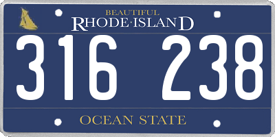 RI license plate 316238