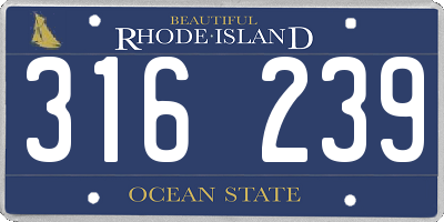 RI license plate 316239