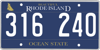 RI license plate 316240