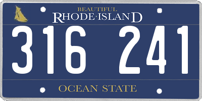 RI license plate 316241