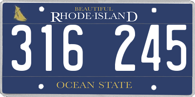 RI license plate 316245