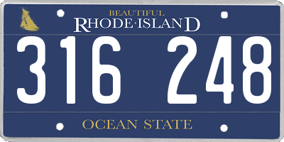 RI license plate 316248