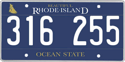 RI license plate 316255