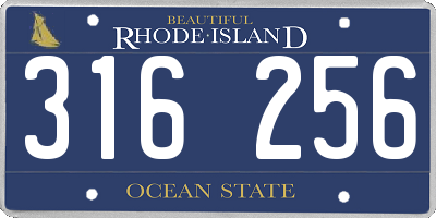 RI license plate 316256