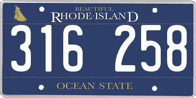 RI license plate 316258