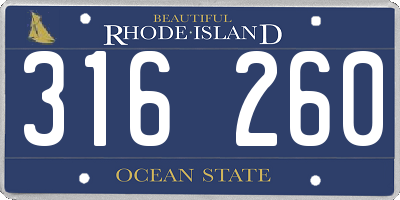 RI license plate 316260