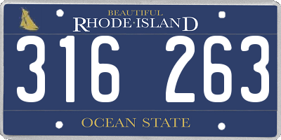 RI license plate 316263