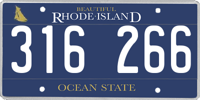 RI license plate 316266