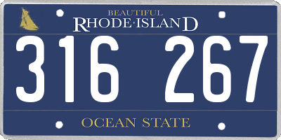 RI license plate 316267