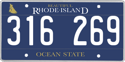 RI license plate 316269