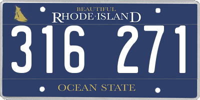 RI license plate 316271