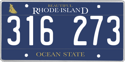 RI license plate 316273