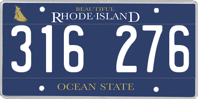 RI license plate 316276