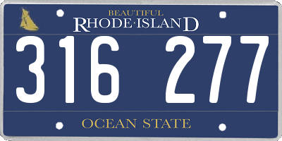 RI license plate 316277