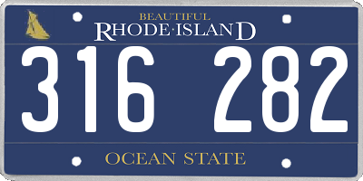 RI license plate 316282