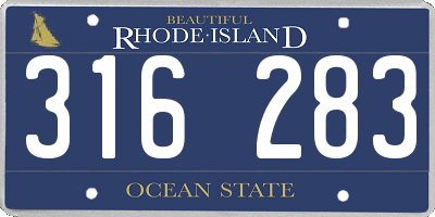 RI license plate 316283