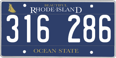 RI license plate 316286