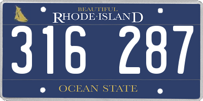 RI license plate 316287