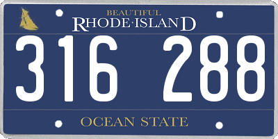 RI license plate 316288