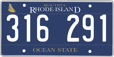 RI license plate 316291