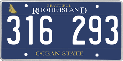 RI license plate 316293