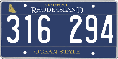 RI license plate 316294