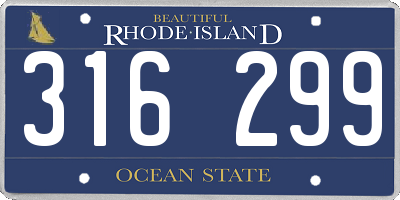 RI license plate 316299