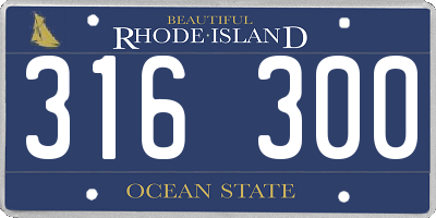 RI license plate 316300