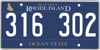 RI license plate 316302