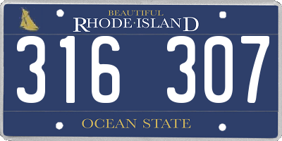 RI license plate 316307