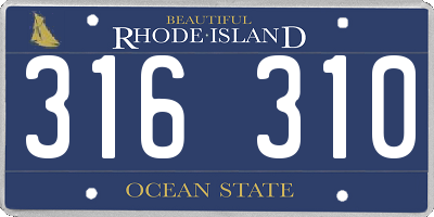 RI license plate 316310