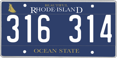 RI license plate 316314