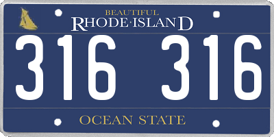 RI license plate 316316