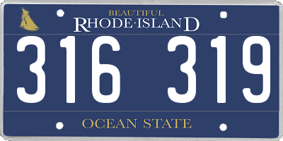 RI license plate 316319