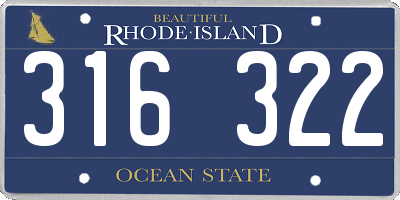 RI license plate 316322