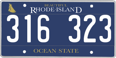 RI license plate 316323