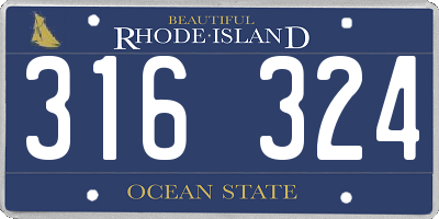 RI license plate 316324