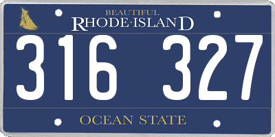 RI license plate 316327