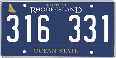 RI license plate 316331