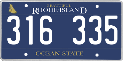 RI license plate 316335