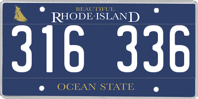 RI license plate 316336