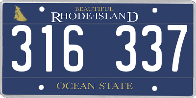 RI license plate 316337