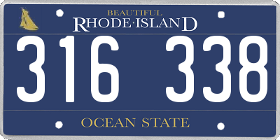 RI license plate 316338