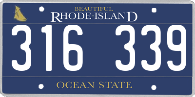 RI license plate 316339