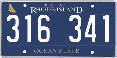 RI license plate 316341